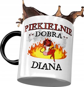 Fekete Bögre Diana Barátnő Feleség Ajándék Nyomtatott Fotóval