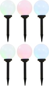 vidaXL 6 db napelemes kültéri LED gömblámpa 20 cm RGB