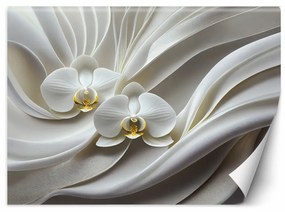 Fotótapéta, Fehér orchidea absztrakt 3D - 450x315