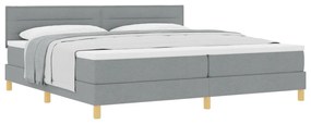 Box Spring Ágy Matraccal Világosszürke 200x200 cm Textil