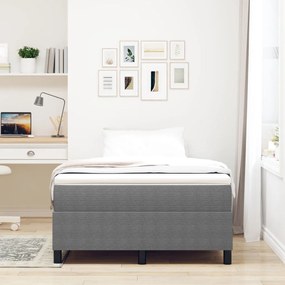 Boxspring Ágy Világosszürke 120x200 cm Bársonyszövet