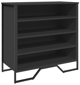 fekete szerelt fa cipőszekrény 80 x 38 x 78 cm