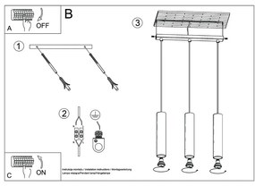 Krémszínű függőlámpa Castro – Sollux
