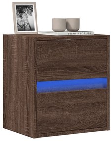 barna tölgyszínű fali TV-szekrény LED-del 41 x 31 x 45 cm