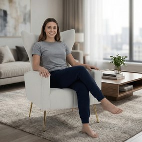 Relaxfotel, bézs Velvet szövet, BARET