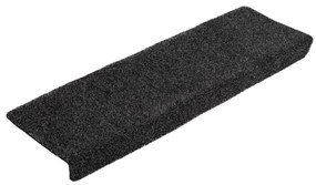5 db fekete tűlyukasztott lépcsőszőnyeg 65x21x4 cm