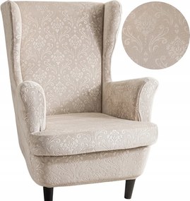 Fotelhuzat Uszak Velúr Dombornyomott Prémium Dísz Bézs Oeko-tex