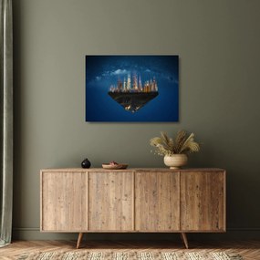 Kép - A lebegő város az űrben (üvegen) (70x50 cm)