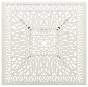 fehér öntött alumínium kerti asztal 90 x 90 x 73 cm