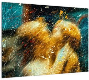 Kép - Csókolózó angyalok (üvegen) (70x50 cm)