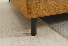 Sárga bársony kinyitható-tárolóhelyes sarokkanapé (bal oldali-L alakú) Barea – ELTAP