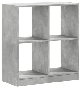 betonszürke szerelt fa könyvespolc 68,5 x 32 x 75 cm