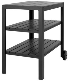 Taormina zsúrkocsi, aluminium-fahatású, fekete, 3 polc