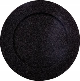 Kerek Tányér fekete Csillámos karácsonyi átm.33cm