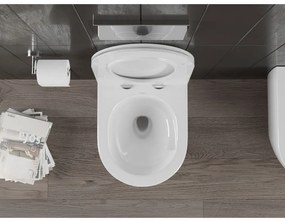 Mexen Carmen, falra akasztható wc csésze 490x365x340 mm, Perem nélküli Tornado + SLIM duroplast wc ülőke, fényes fehér, 30880500