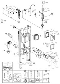 GROHE 39186000 - SOLIDO 1,13 m előfalas beépítési készlet, fehér