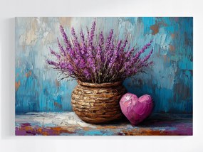 Poszter Dekoráció Kosár Virágok Hanga Szív 120x80