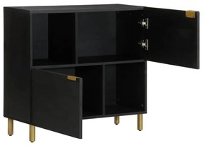 fekete szerelt fa tálalószekrény 80 x 33 x 75 cm