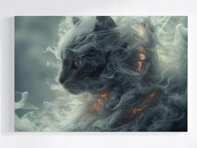 Vászonkép Canvas Absztrakt Szürke Macska Füst Tűz Mágia Varázslat 120x80