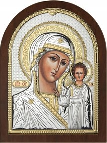 Vászonkép Kazanyi Szűzanya a kis Jézussal 26,5 x 36,5cm ajándék Gravírozás