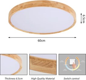 Brilagi - LED mennyezeti lámpatest WOODROUND LED/40W/230V 3000/4000/6000K átm. 60 cm