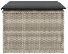 Világosszürke polyrattan kerti szék párnával 55 x 55 x 37 cm