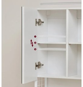 Tükrös fürdőszobaszekrény SKY, fehér