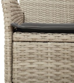 vidaXL 5 részes szürke polyrattan/üveg kerti étkezőgarnitúra párnával