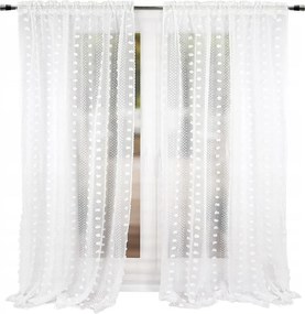 Sable Kész Függöny Fehér Pomponokkal 145 x 250 Boho Vintage Szalag