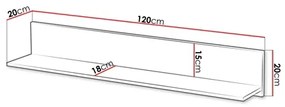 Fali polc ARUBA 20x120 cm bézs