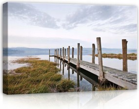 Vászonkép 60x40 nyugalom csend természet kikötő víz tükröződés Tasmania fa