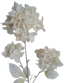 Művirág Hortenzia csillámmal, krém, 85 cm