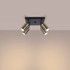 Sollux SL.1386 - Spotlámpa WINX 4xGU10/10W/230V fekete/arany