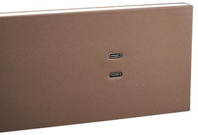 Modern fali lámpa sötét bronz állítható USB-C-vel, LED-del - Modric