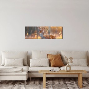 Kép - Szarvas a mezőn (órával) (90x30 cm)