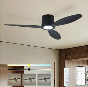 ZEVENTI - LED mennyezeti ventilátor VENTORA LED/24W/230V Wi-Fi Tuya fekete + távirányító
