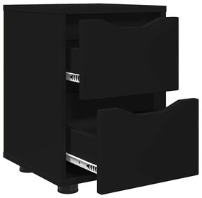 vidaXL Éjjeliszekrények fiókkal 2 pcs Fekete 30,5 x 30 x 43 cm Faanyag