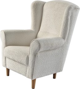 Füles fotel, tejszínes szövet Coral, CHARLOT