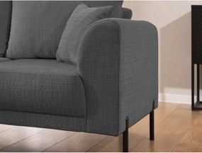 Sötétszürke zsenília sarokkanapé (bal oldali-L alakú) Mauris – Ropez