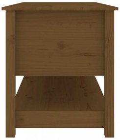mézbarna tömör fenyőfa dohányzóasztal 102 x 49 x 55 cm