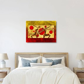 Absztrakt kép két nővel (üvegen) (70x50 cm)