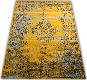 Szőnyeg 160x220 Vintage Sárga Klasszikus Nappali Puha