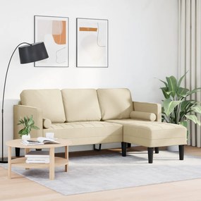 3-üléses L-alakú kanapé Krém 160 cm Szövet