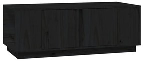 Fekete tömör fenyőfa dohányzóasztal 110x50x40 cm
