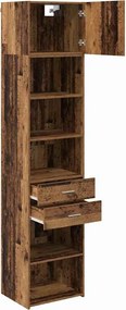 vidaXL Magasfiú Falra szerelhető Öreg fa 50 x 42,5 x 225 cm Faanyag
