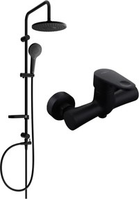Mexen Erik felületi zuhanykészlet esőzuhannyal és Kama zuhanycsapteleppel, fekete - 72540205-70