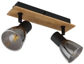 Globo 54307-2W - Fali spotlámpa CLAUDE 2xE14/40W/230V fekete/fa