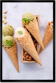 Poszter keretben 40x60 Zöld pisztácia fagylalt