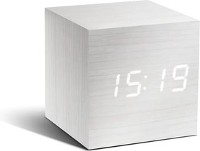 Cube Click Clock fehér ébresztőóra fehér LED kijelzővel - Gingko