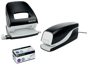 Tűzőgép, elektromos, No. 10, 10 lap, LEITZ Nexxt 5532, fekete (E55320095)